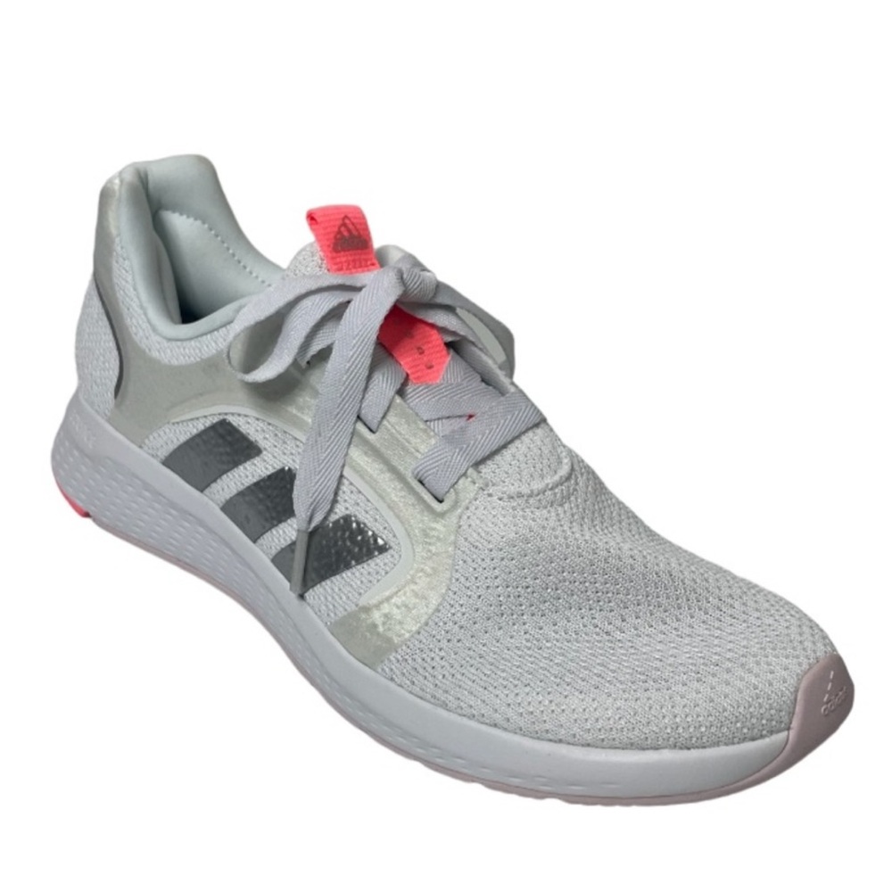 Adidas Bounce Edge Athletic Shoes Running Gray White Silver Coral Pink Size 11